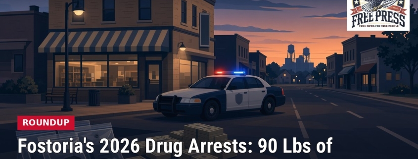 Illustration: FOSTORIA | From 90 Pounds of Cocaine to a 7-Year Investigation: A Look Back at 2026's Drug Arrests by METRICH, DEA and Fostoria Police